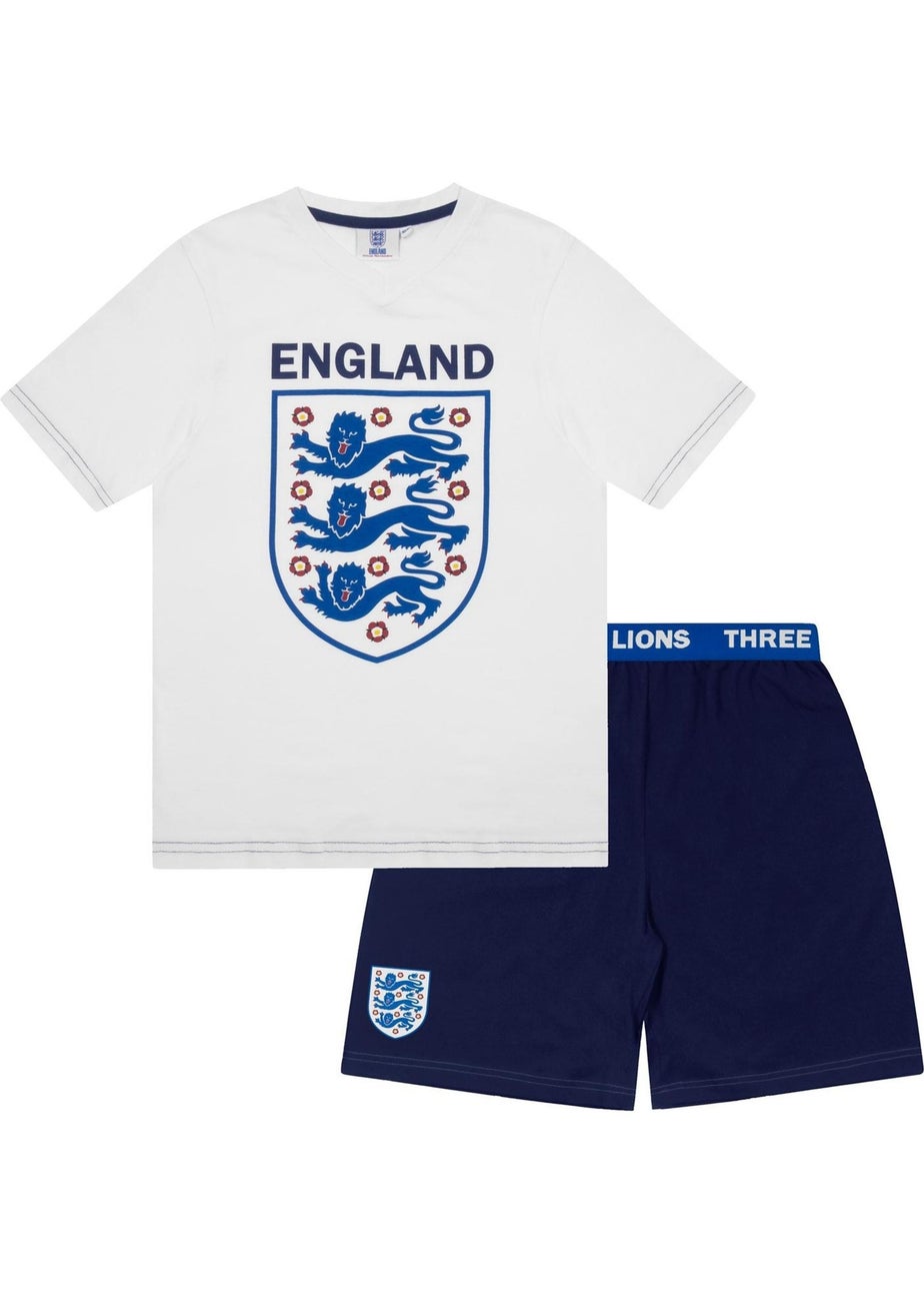 England FA Boys White Short Pyjama Set (6-13yrs)