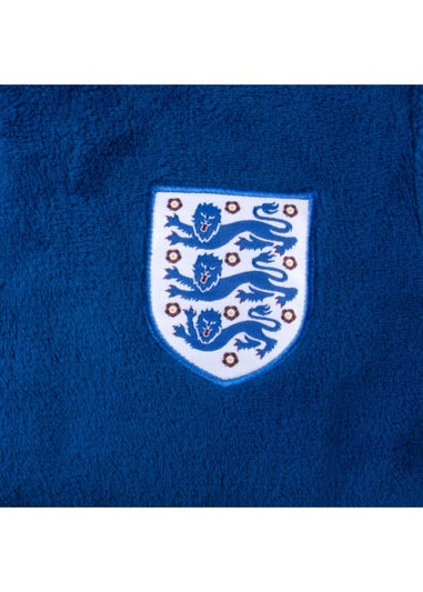 England Boys Blue Crest Fleece Dressing Gown (3-14yrs)