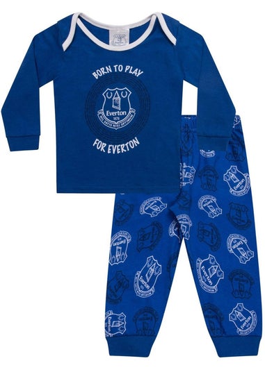 Everton FC Boys Blue Baby Born To Play Long Pyjama Set (0-1yrs)