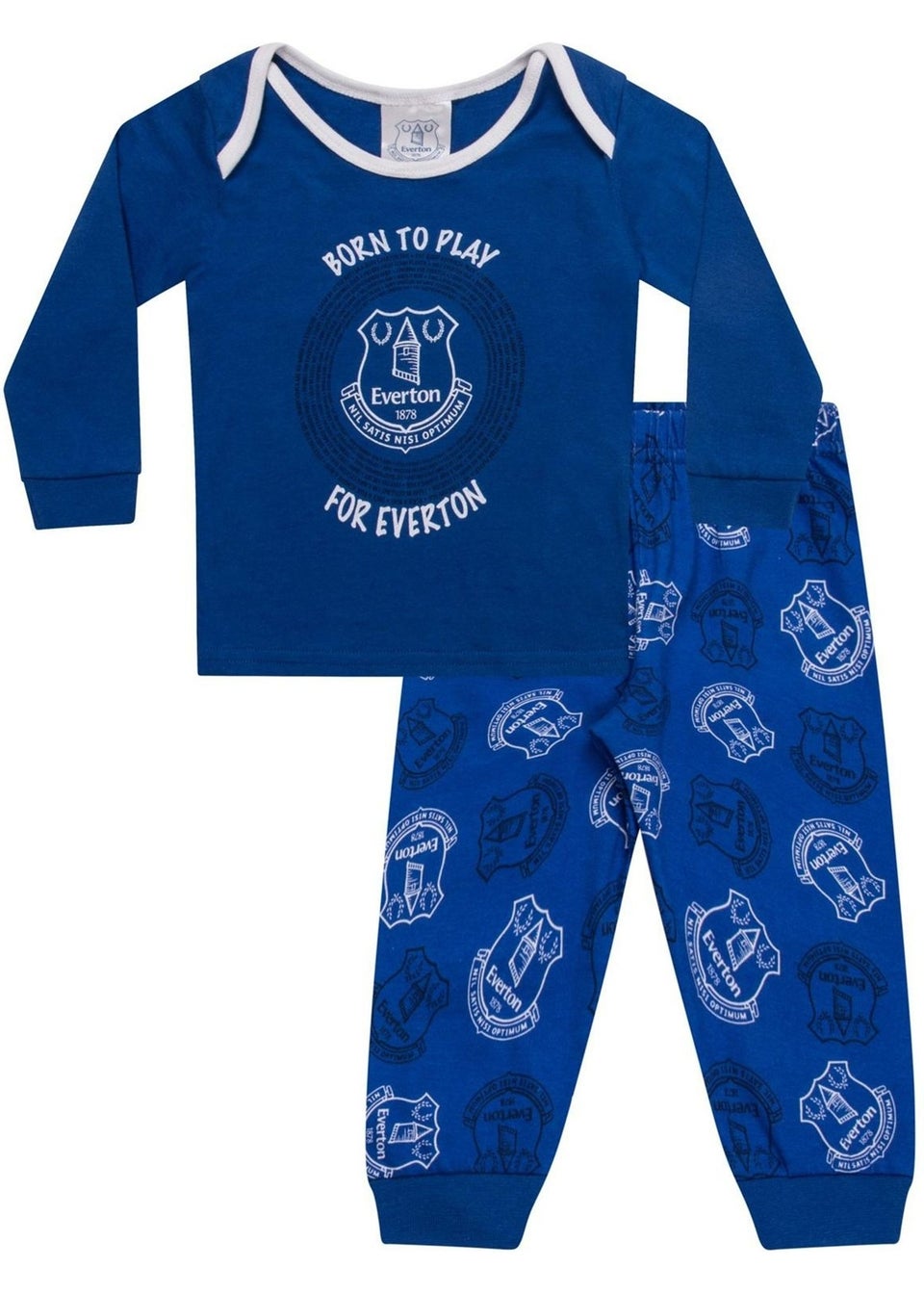 Everton FC Boys Blue Baby Born To Play Long Pyjama Set (0-1yrs)