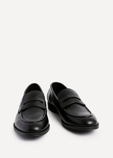 Linzi Aurelio Mens Black Faux Leather Penny Loafers