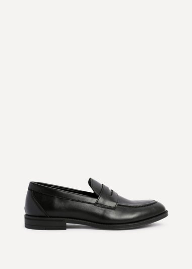 Linzi Aurelio Mens Black Faux Leather Penny Loafers