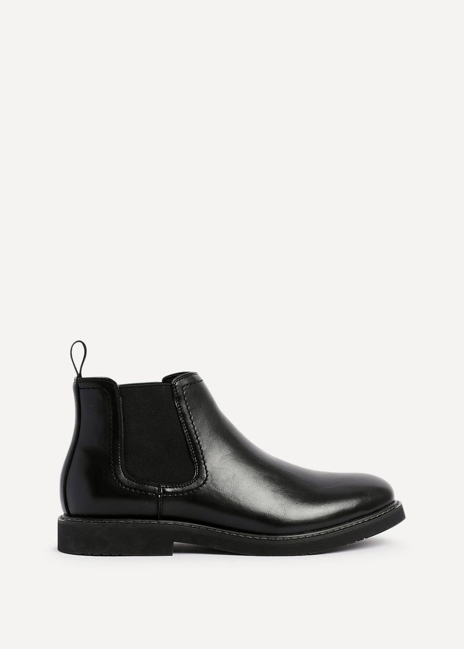 Linzi Alessandro Mens Black Faux Leather Chelsea Boots