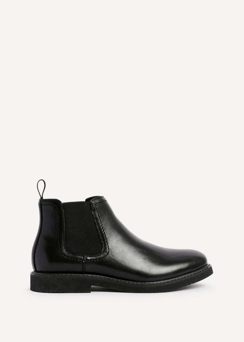 Linzi Alessandro Mens Black Faux Leather Chelsea Boots