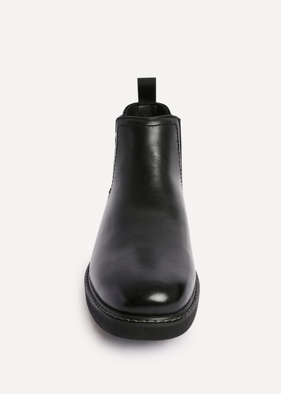 Linzi Alessandro Mens Black Faux Leather Chelsea Boots