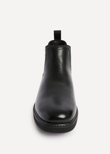 Linzi Alessandro Mens Black Faux Leather Chelsea Boots