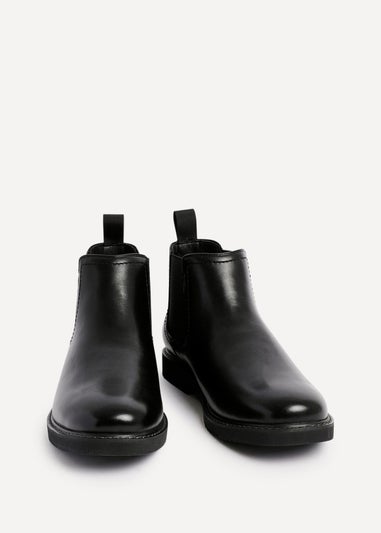 Linzi Alessandro Mens Black Faux Leather Chelsea Boots