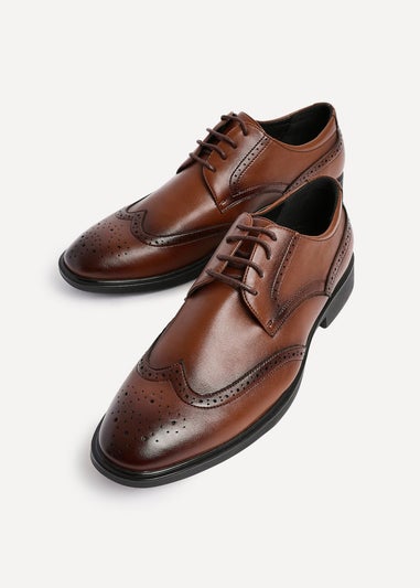 Linzi Marco Mens Brown Faux Leather Brogues Shoes