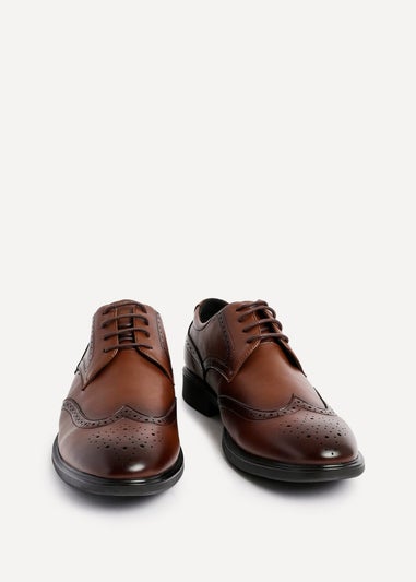 Linzi Marco Mens Brown Faux Leather Brogues Shoes