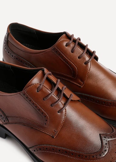 Linzi Marco Mens Brown Faux Leather Brogues Shoes