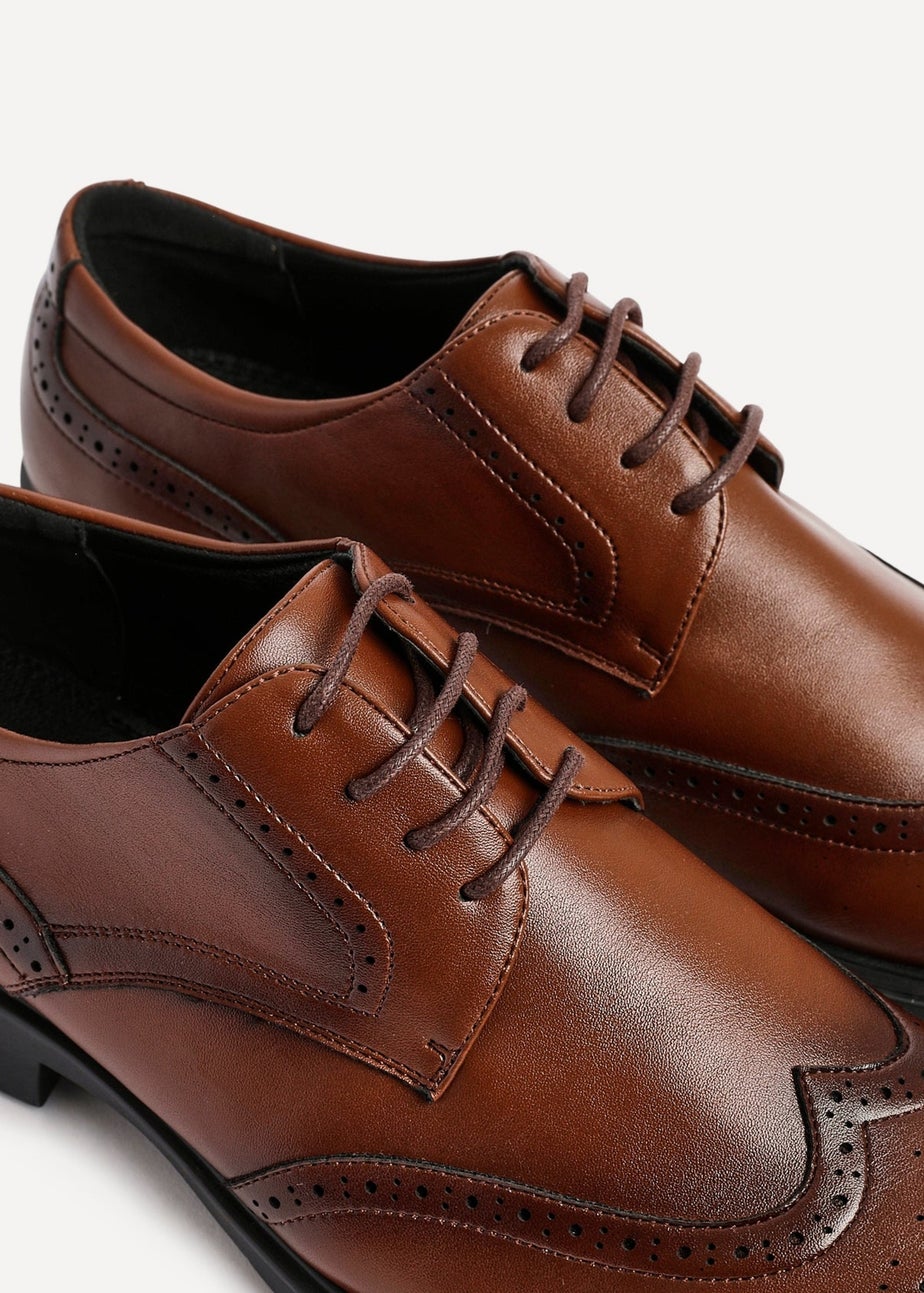 Linzi Marco Mens Brown Faux Leather Brogues Shoes