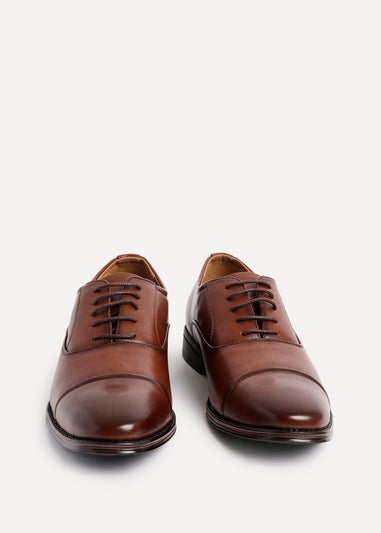 Linzi Lorenzo Mens Brown Faux Leather Cap Toe Shoes