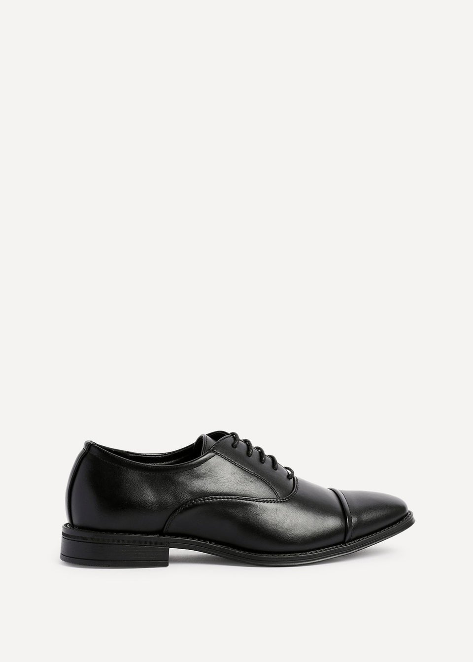 Linzi Lorenzo Mens Black Faux Leather Cap Toe Shoes