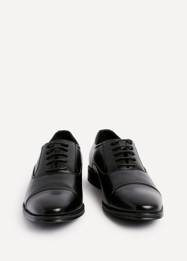 Linzi Lorenzo Mens Black Faux Leather Cap Toe Shoes