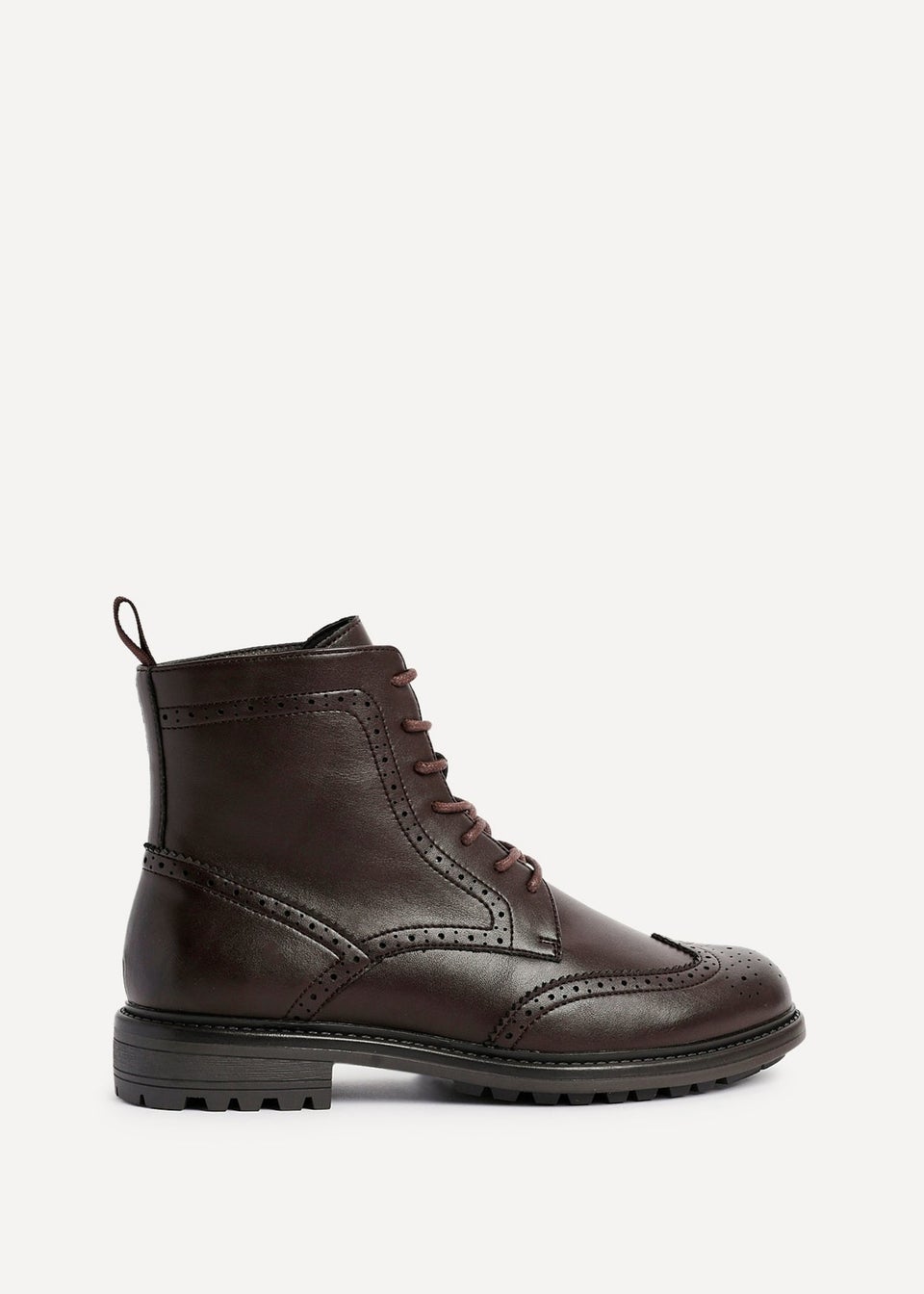 Linzi Leonardo Mens Brown Faux Leather Brogue Boots