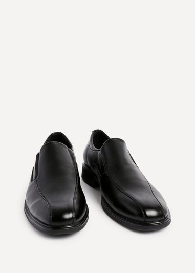 Linzi Diego Mens Black Faux Leather Panel Slip-On Shoes