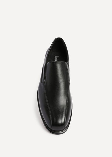 Linzi Diego Mens Black Faux Leather Panel Slip-On Shoes