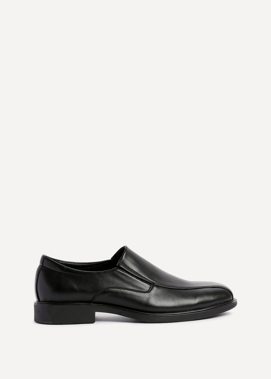 Linzi Diego Mens Black Faux Leather Panel Slip-On Shoes