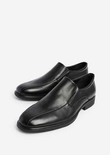 Linzi Diego Mens Black Faux Leather Panel Slip-On Shoes