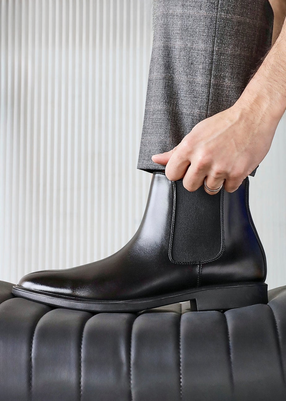 Linzi Antonio Mens Black Faux Leather Chelsea Boots