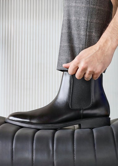 Linzi Antonio Mens Black Faux Leather Chelsea Boots