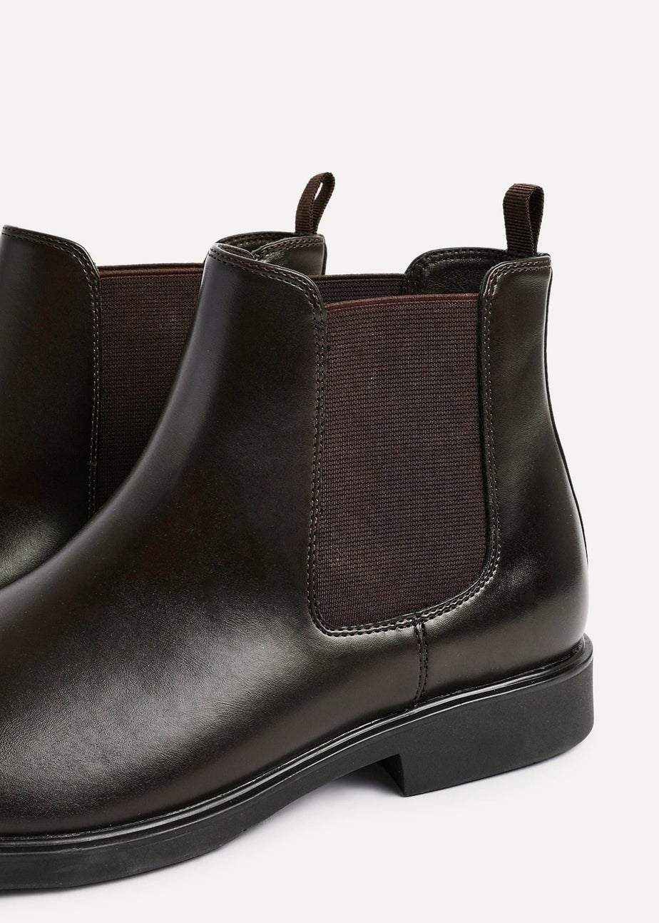 Linzi Antonio Mens Dark Brown Faux Leather Chelsea Boots