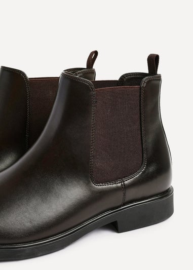 Linzi Antonio Mens Dark Brown Faux Leather Chelsea Boots