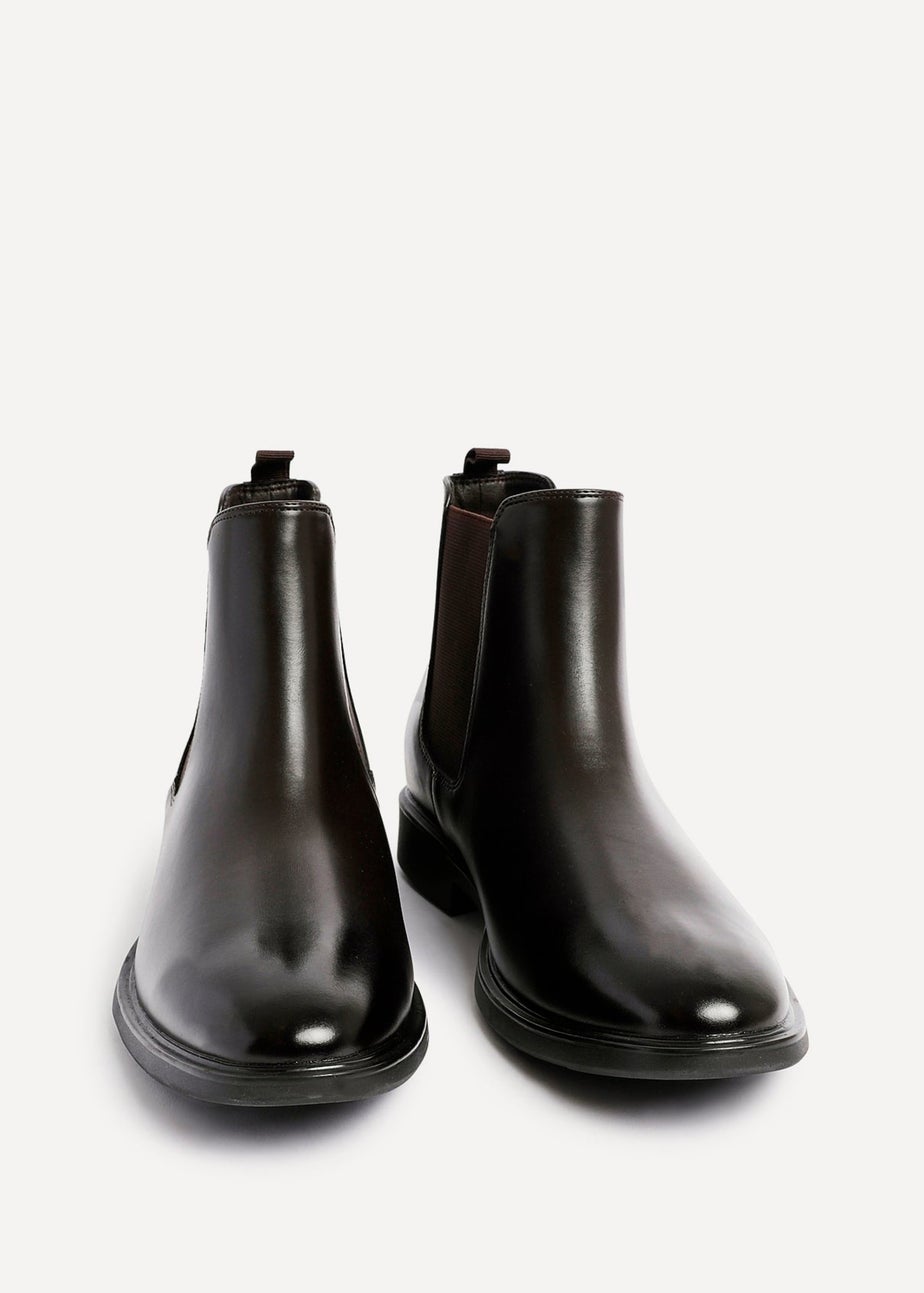 Linzi Antonio Mens Dark Brown Faux Leather Chelsea Boots