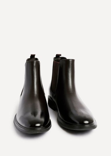 Linzi Antonio Mens Dark Brown Faux Leather Chelsea Boots