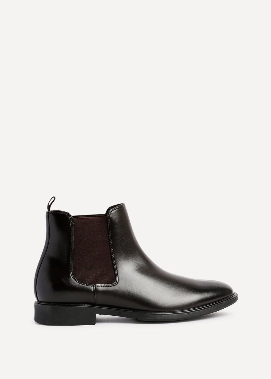 Linzi Antonio Mens Dark Brown Faux Leather Chelsea Boots