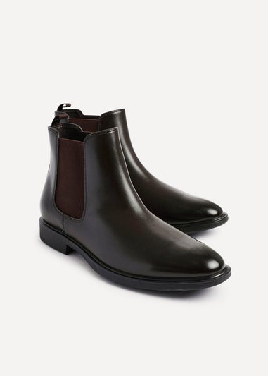 Linzi Antonio Mens Dark Brown Faux Leather Chelsea Boots