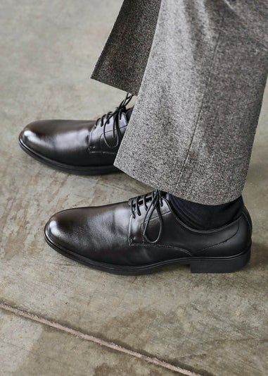 Linzi Angelo Mens Black Faux Leather Lace-Up Shoes