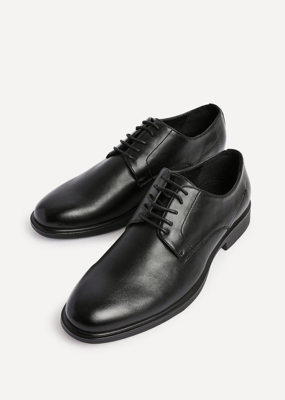 Linzi Angelo Mens Black Faux Leather Lace-Up Shoes