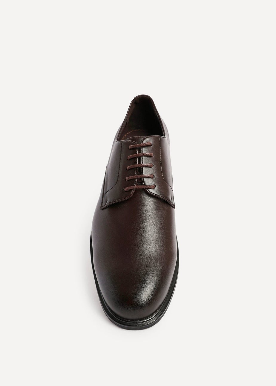 Linzi Angelo Mens Dark Brown Faux Leather Lace-Up Shoes