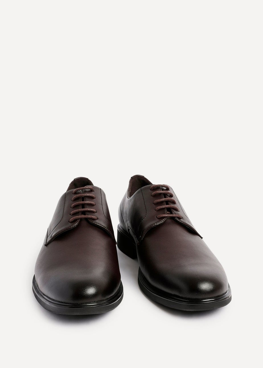 Linzi Angelo Mens Dark Brown Faux Leather Lace-Up Shoes