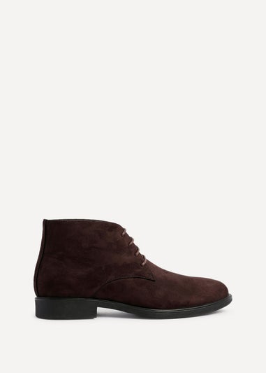 Linzi Ricardo Mens Dark Brown Faux Suede Chukka Boots
