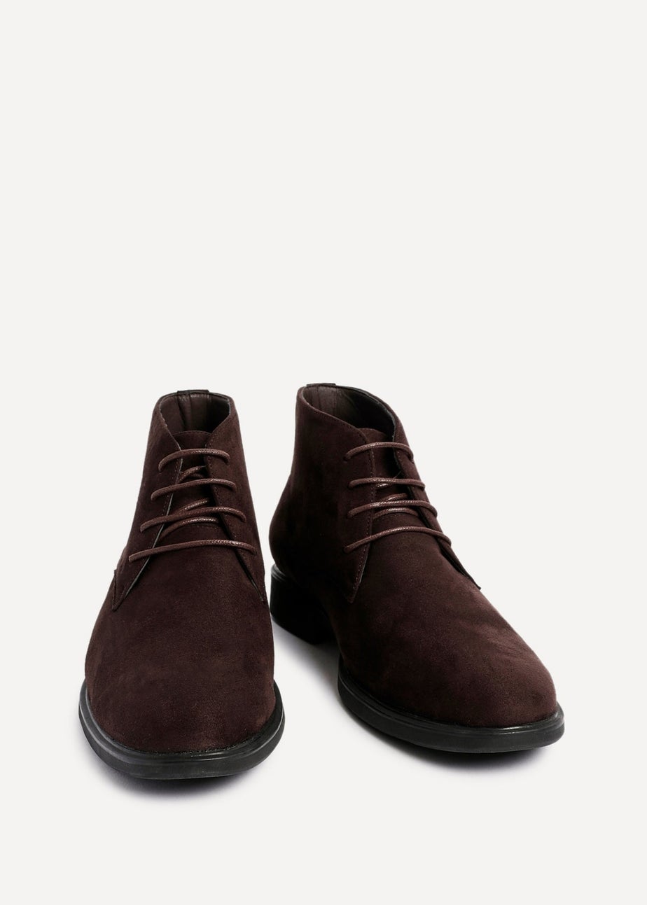 Linzi Ricardo Mens Dark Brown Faux Suede Chukka Boots