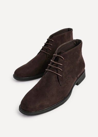Linzi Ricardo Mens Dark Brown Faux Suede Chukka Boots