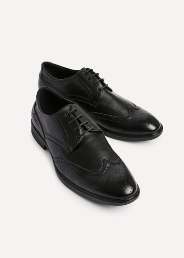 Linzi Marco Mens Black Faux Leather Brogues Shoes