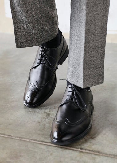 Linzi Marco Mens Black Faux Leather Brogues Shoes