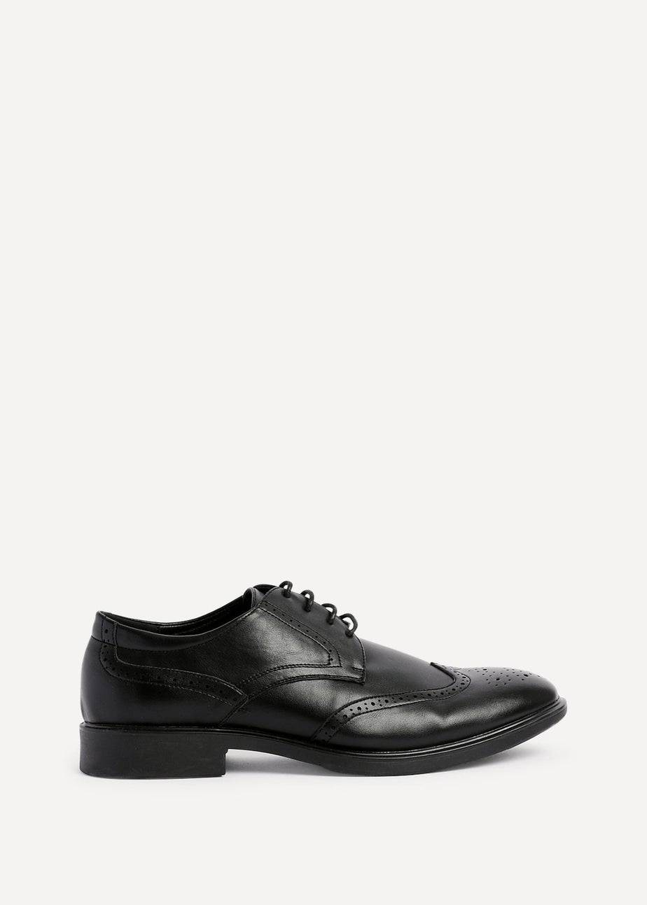 Linzi Marco Mens Black Faux Leather Brogues Shoes