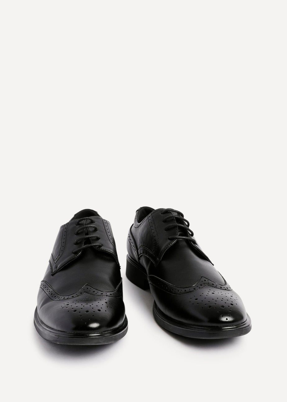 Linzi Marco Mens Black Faux Leather Brogues Shoes