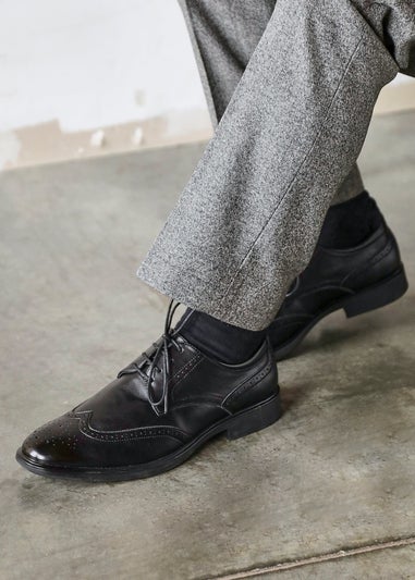 Linzi Marco Mens Black Faux Leather Brogues Shoes