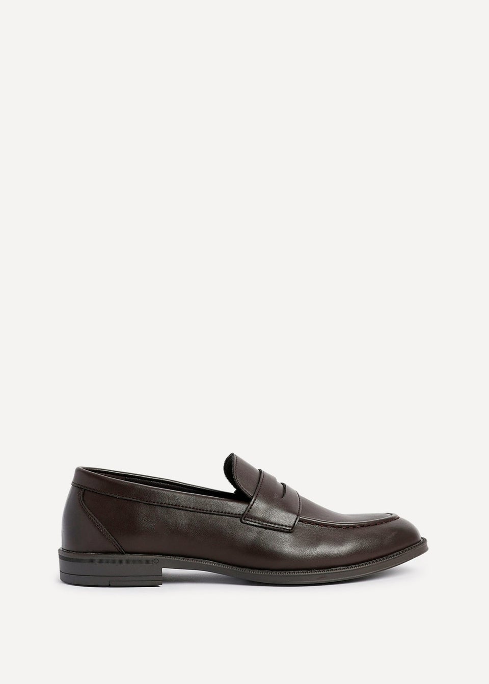 Linzi Aurelio Mens Dark Brown Faux Leather Penny Loafers