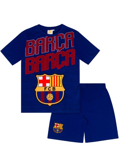 FC Barcelona Boys Dark Blue Short Pyjama Set (2-13yrs)