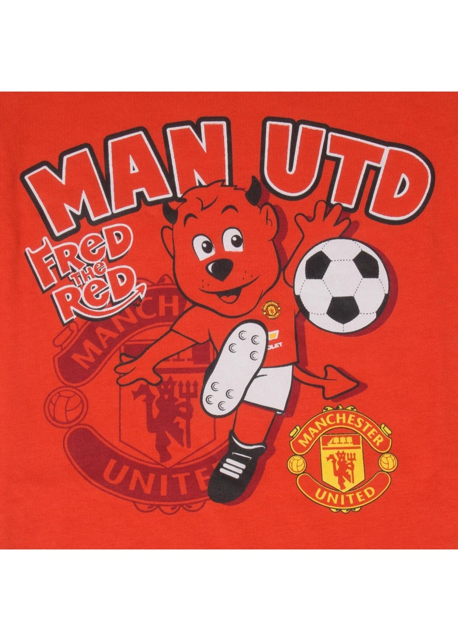 Manchester United FC Boys Red Baby Fred The Red Long Pyjama Set (0-1yrs)