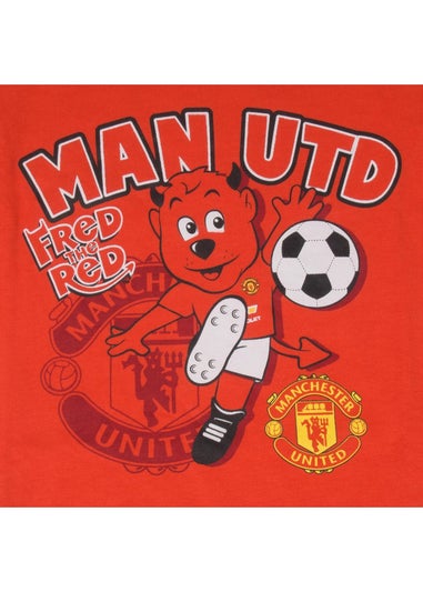 Manchester United FC Boys Red Baby Fred The Red Long Pyjama Set (0-1yrs)