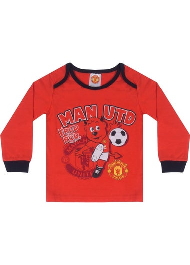 Manchester United FC Boys Red Baby Fred The Red Long Pyjama Set (0-1yrs)