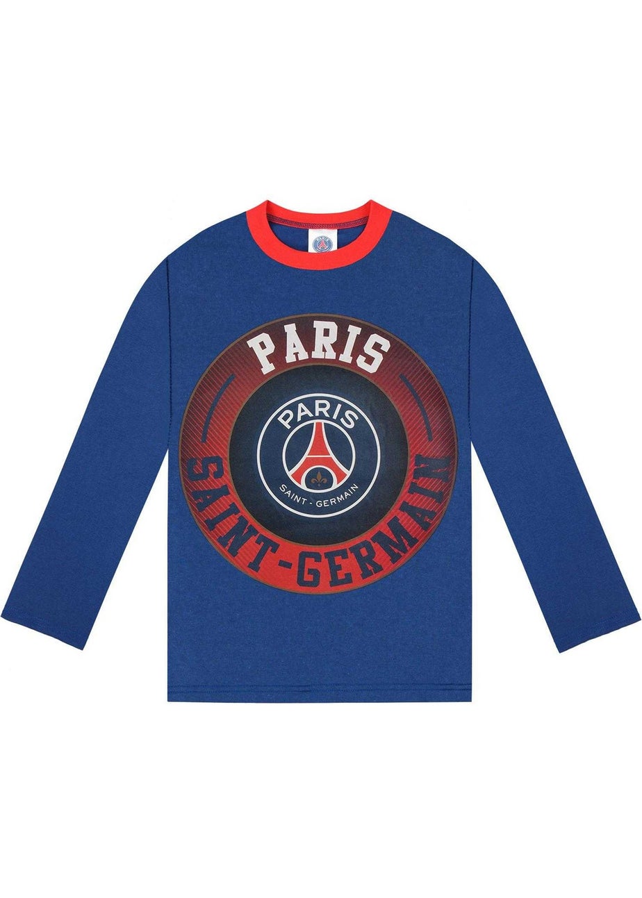 Paris Saint Germain Boys Blue FC Crest Long Pyjama Set (4-6yrs)