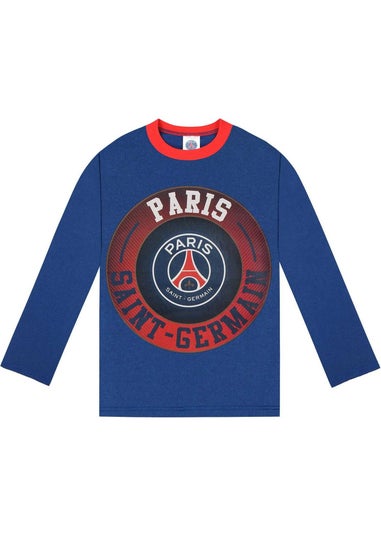 Paris Saint Germain Boys Blue FC Crest Long Pyjama Set (4-6yrs)